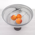 Milky Way Footed Alabaster Glass Centerpiece Bowl D10 x H7-P253