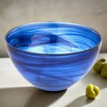 Cobalt Blue Alabaster Glass 6" Round Salad or Candy Bowl-P264