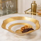 The Wave - Authentic Gold Leaf Decorated Glass 8" All Purpose Bowl-P720G