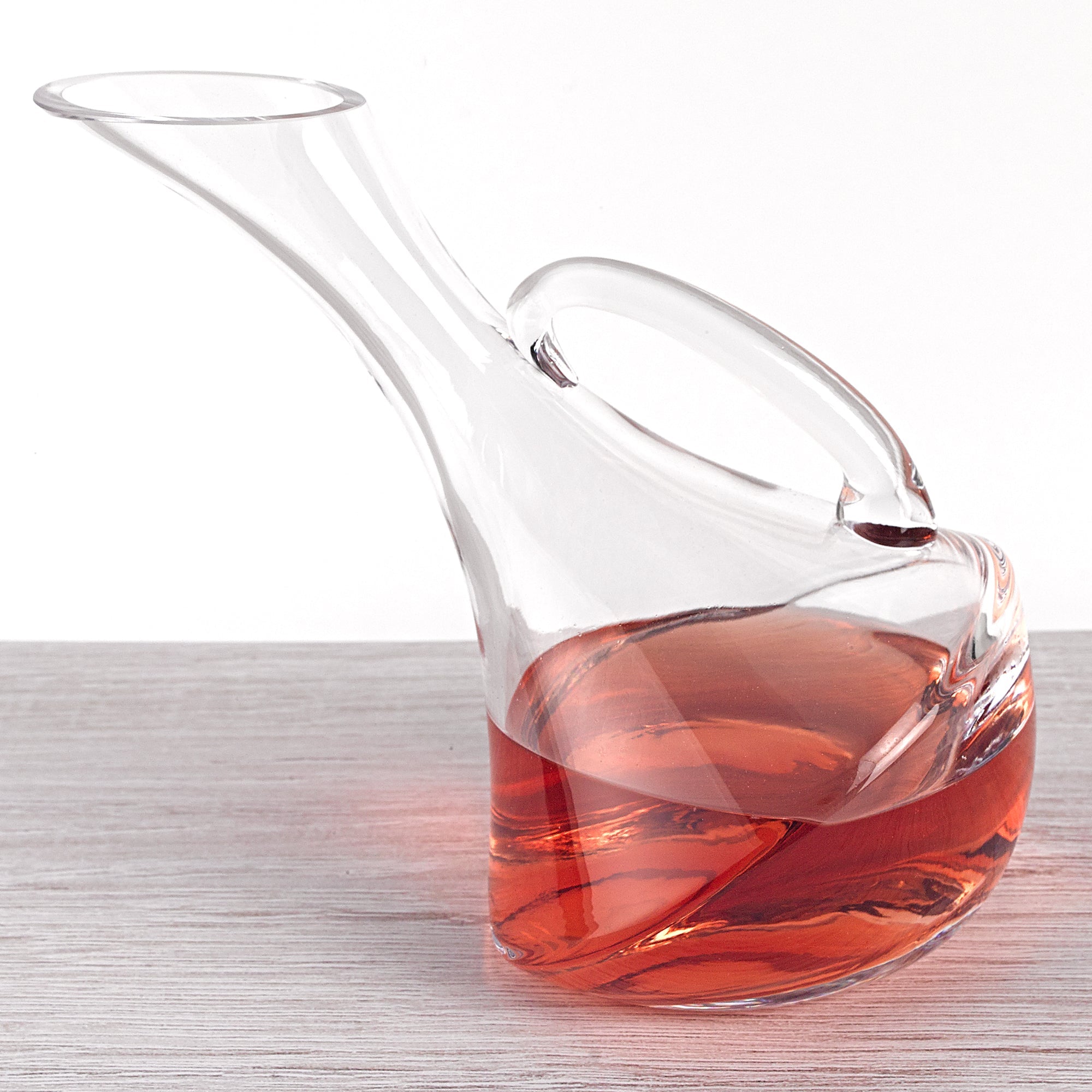European Mouth Blown Olivia Leaning Wine Carafe H7"- 32 oz.-SL831