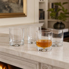 Galaxy 4 pc Set Single Old Fashioned -  Rocks Lead Free Crystal Scotch Glass 5 oz.-SR736