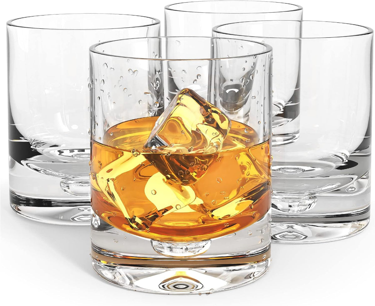 Galaxy 4 pc Set Single Old Fashioned -  Rocks Lead Free Crystal Scotch Glass 5 oz.-SR736