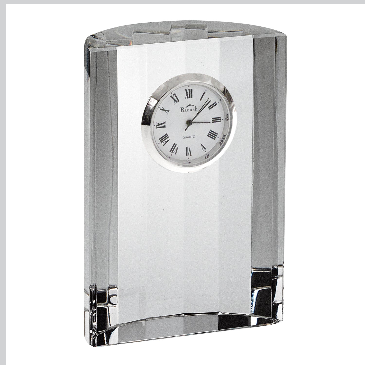 Crystal Half Moon Clock 4.5x3.5" - SU311