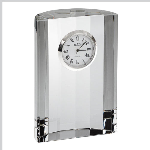 Crystal Half Moon Clock 4.5x3.5" - SU311