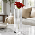 Donovan Handcrafted Square 10" Optical Crystal Vase-YD200