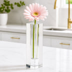 Donovan Handcrafted Square 8.75" Optical Crystal Vase -H199