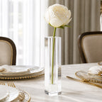 Donovan Handcrafted Square 10" Optical Crystal Vase-YD200