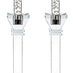 Charleston Square Pair 10" Classic Crystal Candle Holders - YD364