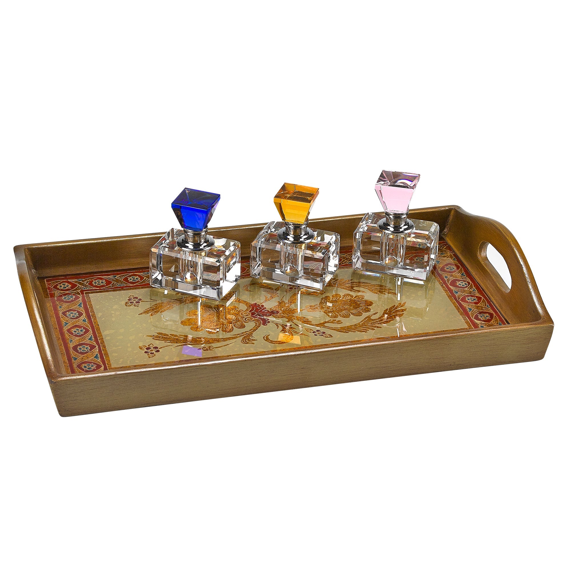 Rainbow 3 pc Crystal Perfume Bottle Set-YD369
