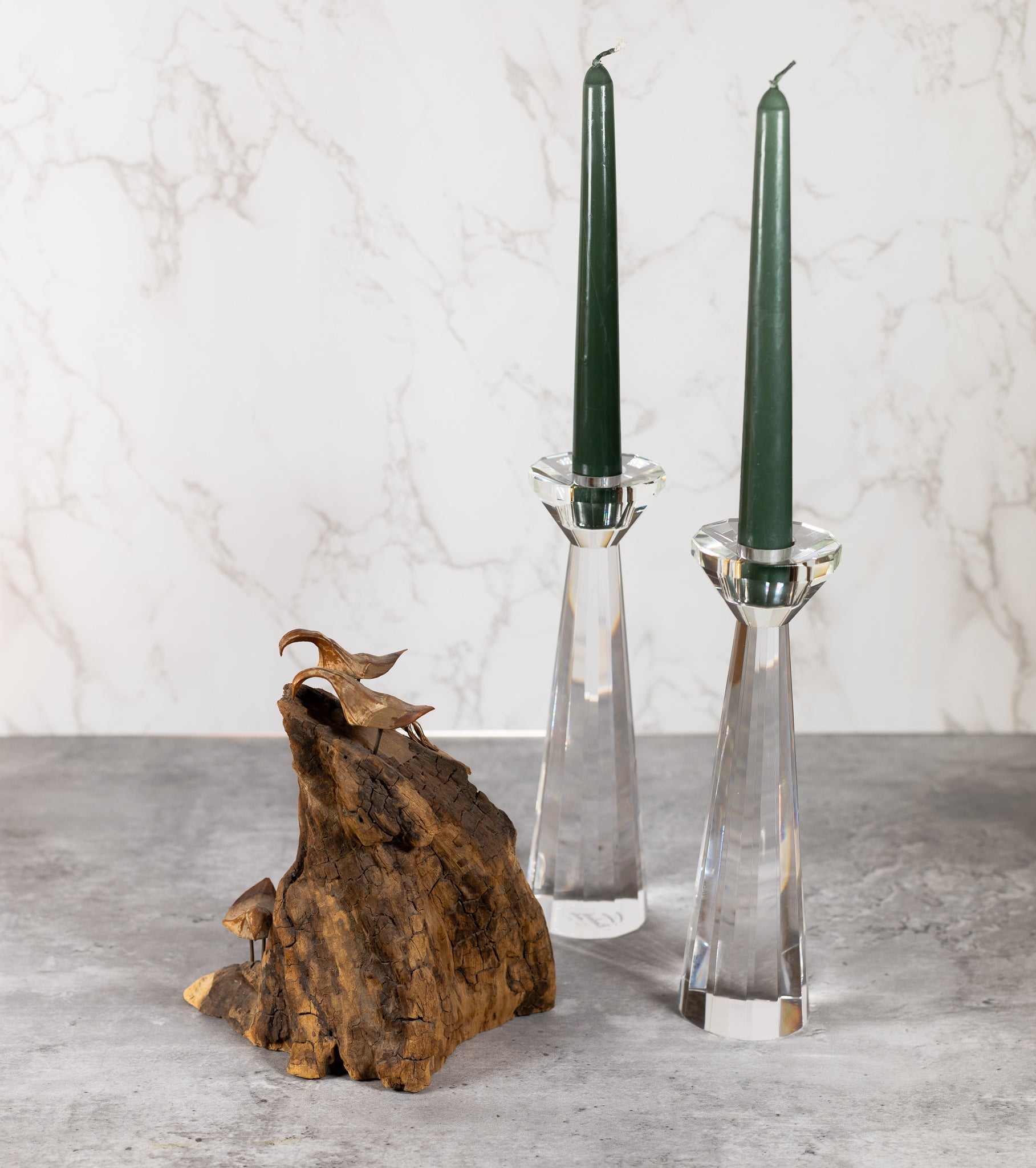 Park Avenue Pair of Faceted Crystal Candle Holders H8.5-YD374
