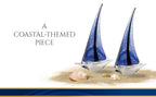 Murano Style Art Glass 13" Blue Sailboat-GW545
