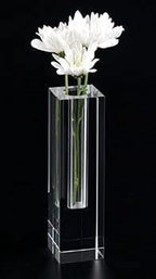 Donovan Handcrafted Square 8.75" Optical Crystal Vase -H199