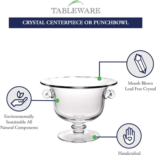 Champion European Mouth Blown Crystal 13" Trophy, Centerpiece, Fruit or Punchbowl- K919