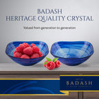 Cobalt Blue Alabaster Glass 10" Squarish Salad or Serving Bowl - P262