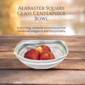 Grey Alabaster Glass 10" Squarish Salad or Serving Bowl-P272