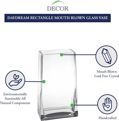 Daydream Rectangle 7" Handmade Glass Vase.-S403