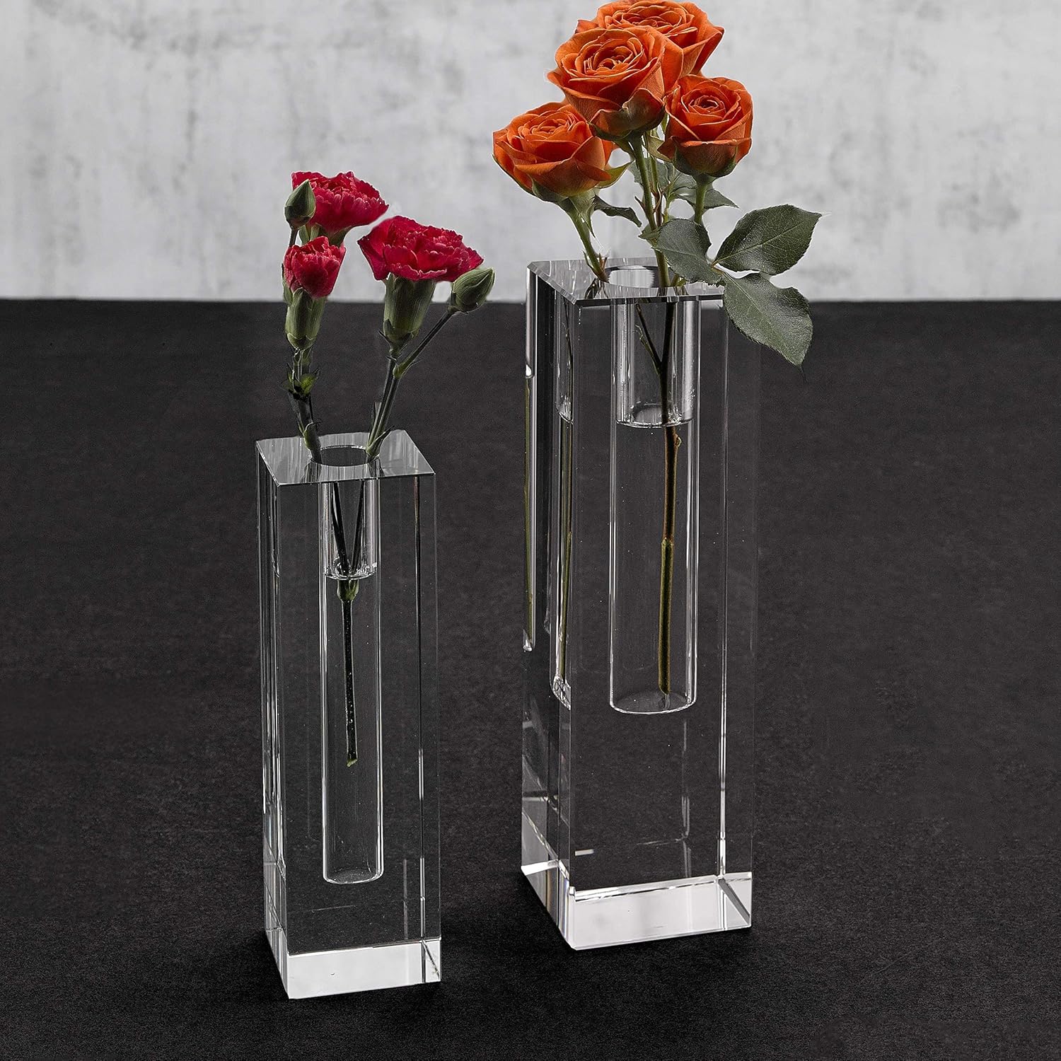 Donovan Handcrafted Square 8.75" Optical Crystal Vase -H199